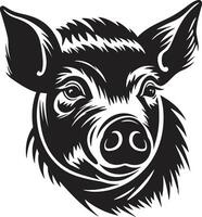 misterioso carne de porco silhueta porquinho dentro a ribalta vetor