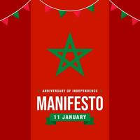 aniversário do a independência manifesto. a dia do Morroco ilustração vetor fundo. vetor eps 10