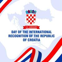 dia do a internacional reconhecimento do a república do Croácia. a dia Croácia ilustração vetor fundo. vetor eps 10