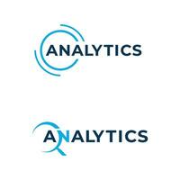 analytics logotipo Projeto tipografia conceito vetor