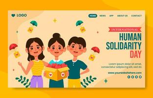 humano solidariedade dia social meios de comunicação aterrissagem página desenho animado mão desenhado modelos fundo ilustração vetor