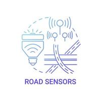 ícone de conceito de gradiente azul de sensores rodoviários vetor