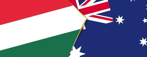 Hungria e Austrália bandeiras, dois vetor bandeiras.