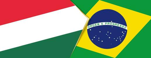 Hungria e Brasil bandeiras, dois vetor bandeiras.