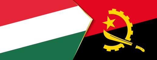 Hungria e Angola bandeiras, dois vetor bandeiras.