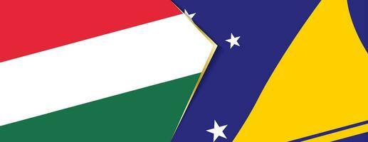 Hungria e Tokelau bandeiras, dois vetor bandeiras.