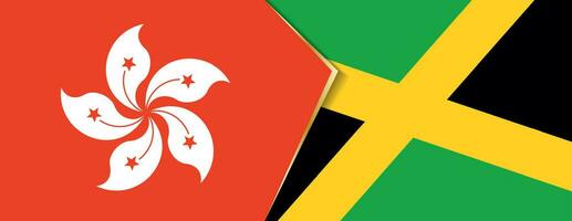 hong kong e Jamaica bandeiras, dois vetor bandeiras.