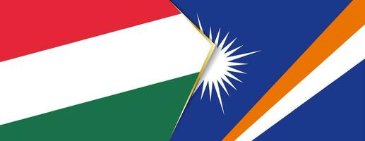 Hungria e marechal ilhas bandeiras, dois vetor bandeiras.