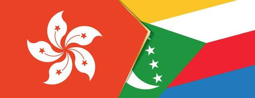 hong kong e Comores bandeiras, dois vetor bandeiras.