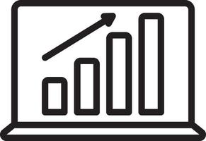 ícone de linha para gráficos de lucros vetor