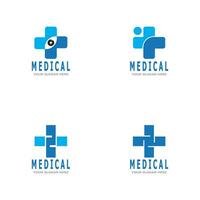 médico Cruz saúde logotipo vetor modelo