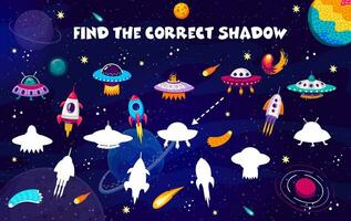 encontrar corrigir sombra do foguete e UFO jogos questionário vetor
