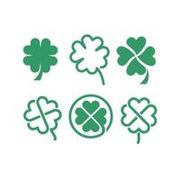 conjunto de coleção de design de ícone de logotipo de trevo verde vetor
