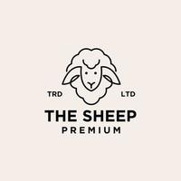 design de ilustração de logotipo de vetor de ovelhas premium