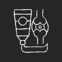 ícone de pomada para artrite giz branco em fundo escuro vetor