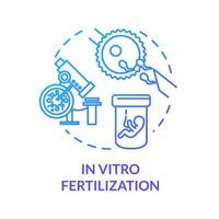 ícone do conceito azul de fertilização in vitro vetor