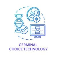 ícone de conceito azul de tecnologia de escolha germinal vetor