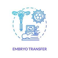 ícone de conceito azul de transferência de embrião vetor