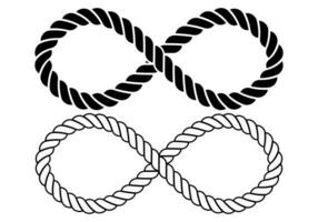 esboço silhueta infinidade corda ícone conjunto isolado em branco fundo vetor