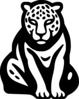 leopardo, minimalista e simples silhueta - vetor ilustração