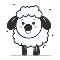 fofa ovelha vetor ilustração. fofa desenho animado ovelha personagem. Fazenda animal.