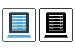 servidor prateleira ícone. ícone relacionado para dispositivo, computador tecnologia. sólido ícone estilo. simples vetor Projeto editável