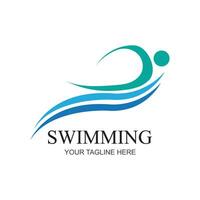 natação esporte logotipo ilustração vetor Projeto modelo