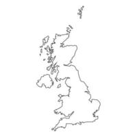 mapa da inglaterra em fundo branco vetor