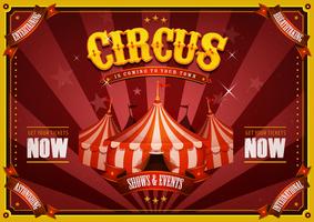 Cartaz de circo vintage com grande parte superior