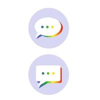 lgbtq sinalizar ícones de conversas com o tema vetor