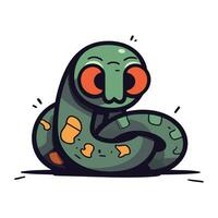 vetor ilustração do uma desenho animado serpente. isolado em uma branco fundo.