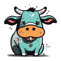fofa desenho animado vaca. vetor ilustração do uma fofa desenho animado vaca.