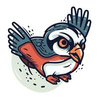 desenho animado vetor ilustração do uma robin pássaro acenando Está mão.