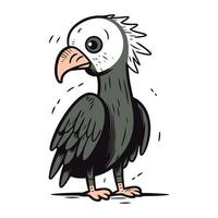 ilustração do uma Preto e branco abutre. vetor ilustração.