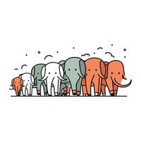 fofa desenho animado elefantes. vetor ilustração dentro rabisco estilo.