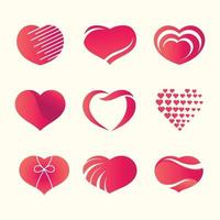 conjunto de logotipo de coração vetor