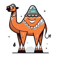 fofa desenho animado camelo. vetor ilustração dentro rabisco estilo.