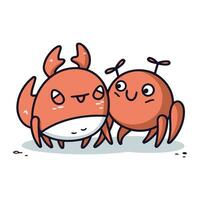 fofa desenho animado caranguejo personagem. vetor ilustração do uma mar animal.