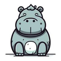 hipopótamo desenho animado personagem. vetor ilustração do uma hipopótamo.