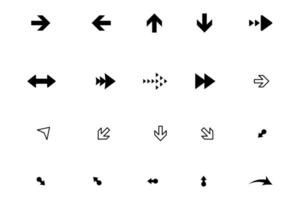 Preto vetor seta ícone coleção ilustração