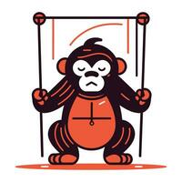 macaco oscilante em uma balanço. vetor ilustração dentro desenho animado estilo.