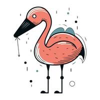 flamingo. mão desenhado vetor ilustração dentro rabisco estilo.