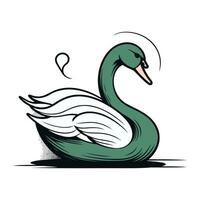 cisne em uma branco fundo. vetor ilustração do uma cisne.