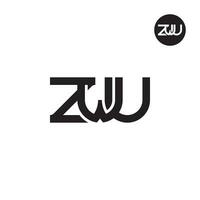 carta zwu monograma logotipo Projeto vetor