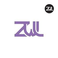 carta zwl monograma logotipo Projeto vetor