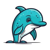fofa desenho animado golfinho mascote. vetor ilustração do uma fofa golfinho mascote.