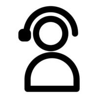 ligar Centro ícone vetor masculino do utilizador pessoa perfil avatar símbolo para técnico Apoio, suporte dentro plano cor esboço pictograma ilustração
