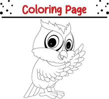 bebê coruja coloração página vetor