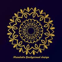 minimalista espiritualidade Índia, islamismo mandala ouro fundos. Casamento mandala enfeite brilhante volta luxo cobrir para imprimir. floral texturizado. vetor