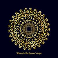 minimalista espiritualidade Índia, islamismo mandala ouro fundos. Casamento mandala enfeite brilhante volta luxo cobrir para imprimir. floral texturizado. vetor